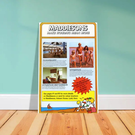 Maddiesons Holiday Camp advert 1970s