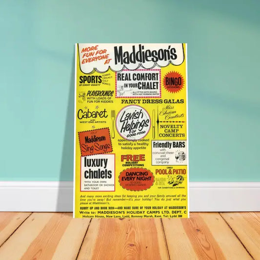 Maddiesons Holiday Camps advert 1960s