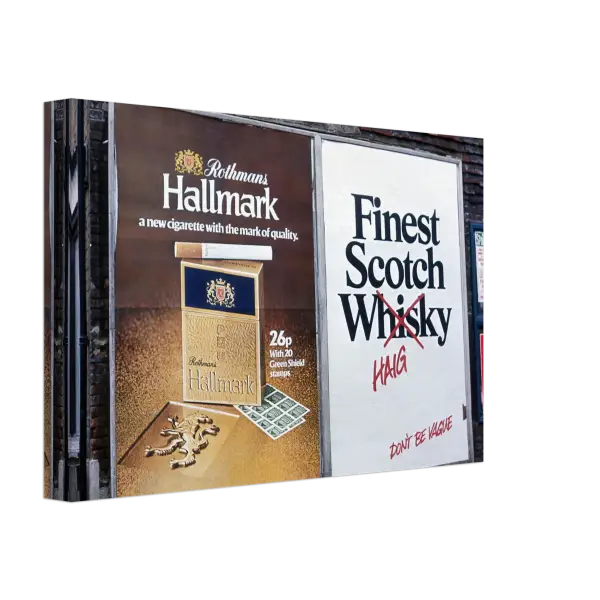 Advertising Hoarding - Cigarettes & Whisky 1970s Canvas