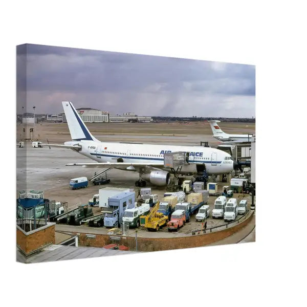 Air France Airbus A300 Heathrow Airport 1970s - Canvas Print
