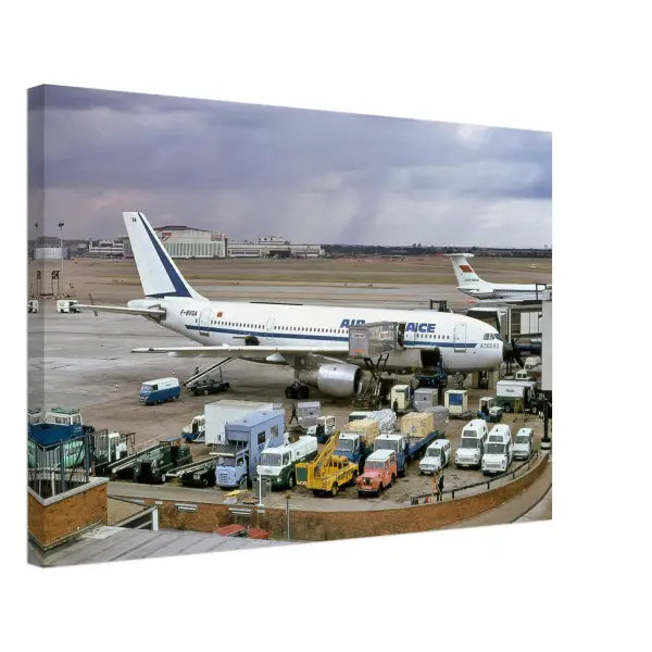 Air France Airbus A300 Heathrow Airport 1970s - Canvas Print