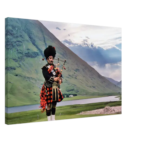 Bagpipes in Scotland 1970s - Canvas Print