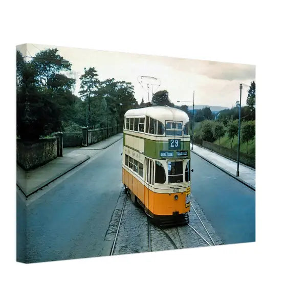 Glasgow tram 1052 in the 1950s - Canvas Print
