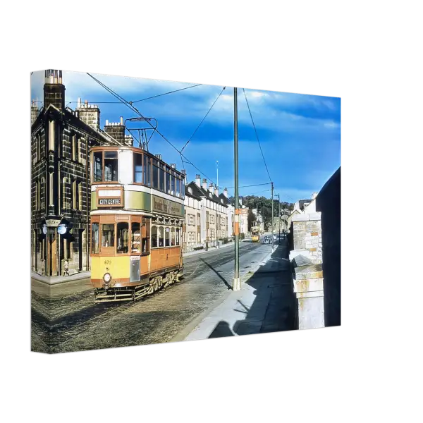 Glasgow Tram 679 seen in the 1950s - Canvas Print