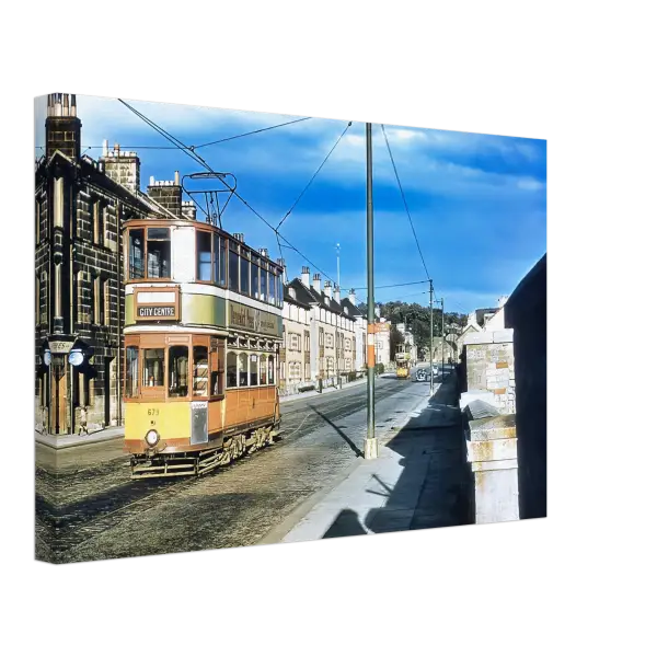 Glasgow Tram 679 seen in the 1950s - Canvas Print