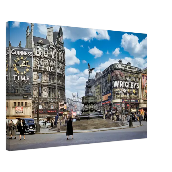 Piccadilly Circus London 1955 - Canvas Print