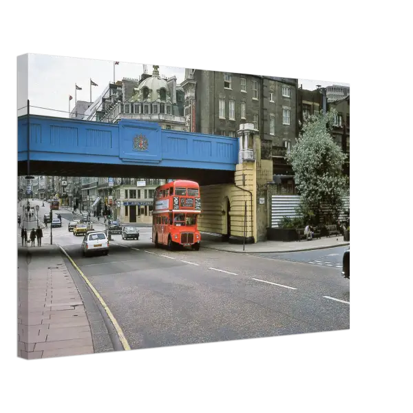 The railway bridge Ludgate Hill London 1970s - Canvas Print