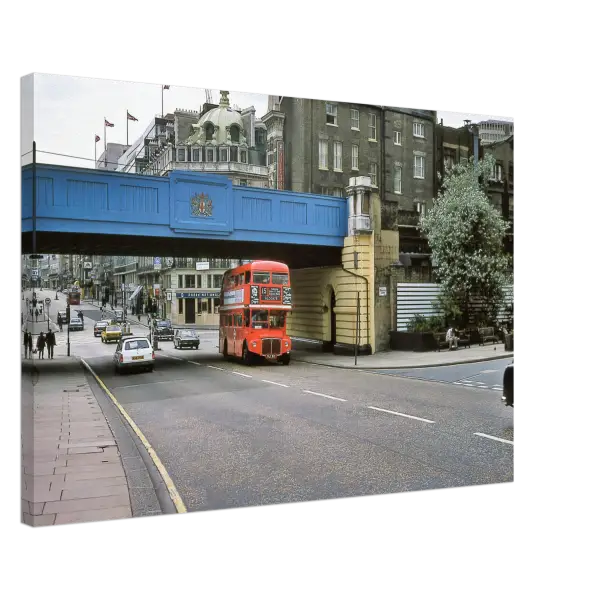 The railway bridge Ludgate Hill London 1970s - Canvas Print