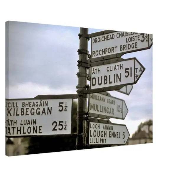 Sign Post in Ireland 1975 - Old Photo