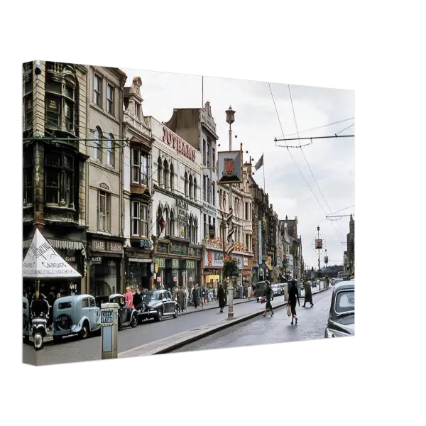 St Mary Street Cardiff Wales 1950s - Canvas Print