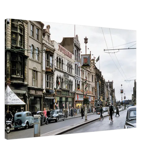 St Mary Street Cardiff Wales 1950s - Canvas Print