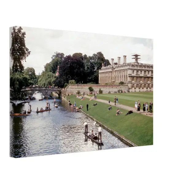 View from King’s College Bridge Cambridge 1950s - Canvas