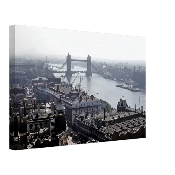 View from the Monument of Tower Bridge London 1950s