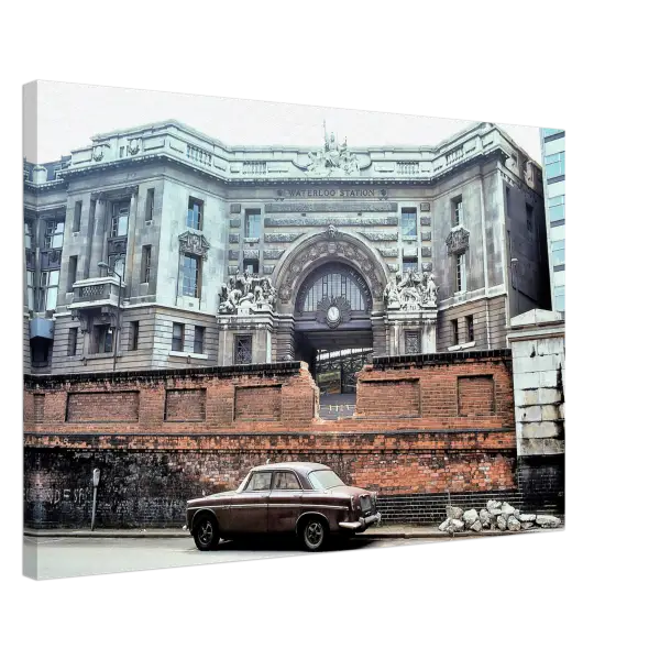 Waterloo Station and Rover P5 London 1970s - Canvas Print