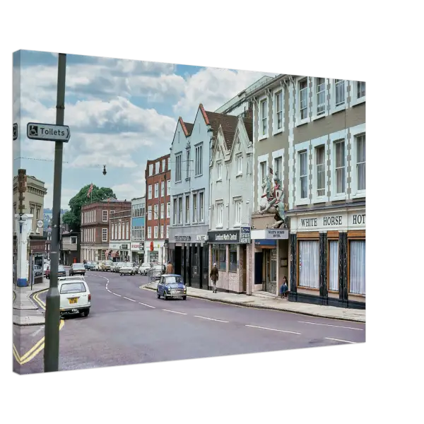 White Horse Hotel Guildford Surrey 1970s - Canvas Print